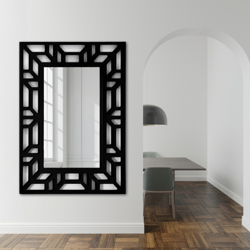 Miroir dans un cadre décoratif ajouré en MDF - ROZEL - couleur du cadre au choix