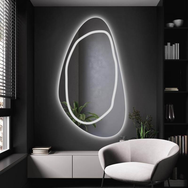 Miroir de forme irrégulière avec éclairage - SYDERYT LED III