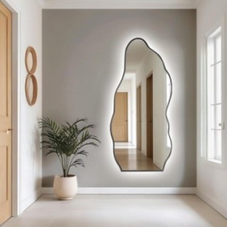 Miroir de forme organique dans un cadre avec éclairage - AURO IN LED FRAME 2
