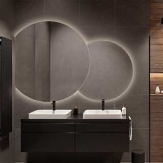 Jeu de miroirs circulaires double face avec éclairage - UNIVERSE CUT LED II