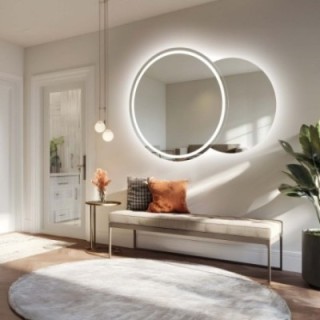 Set de miroirs de salle de bain sablés avec éclairage - UNIVERSE LED III