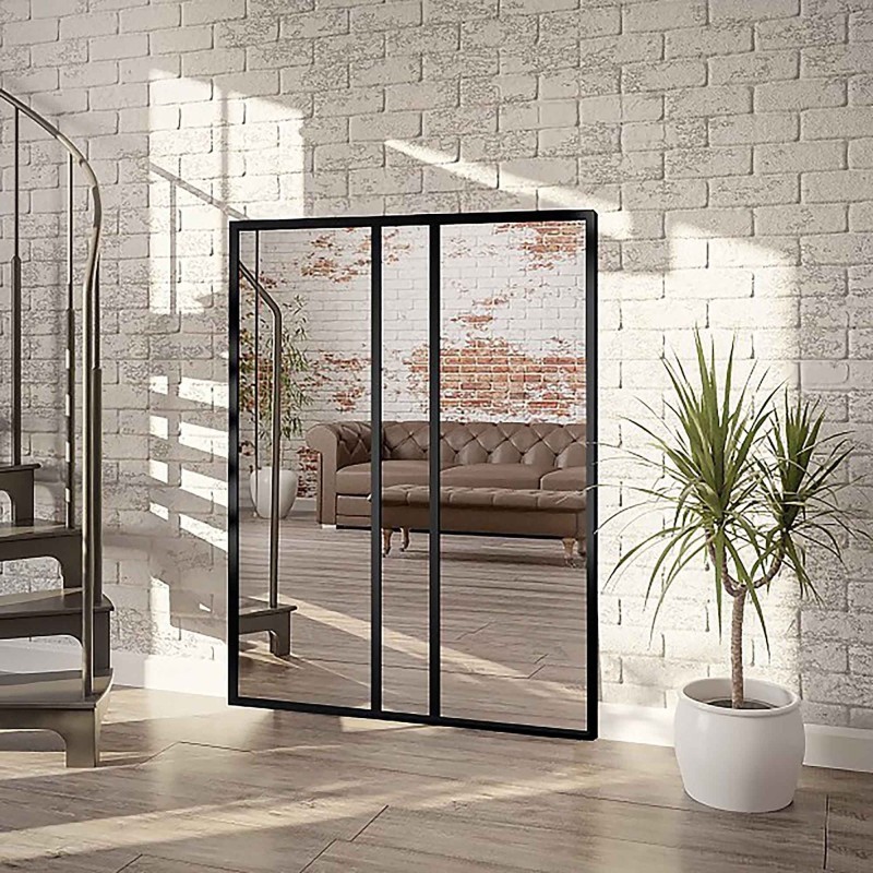 Miroir Loft avec meneaux - WINCENT - couleur du cadre au choix