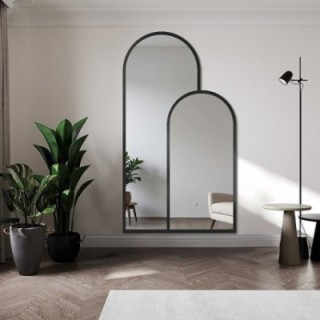 Miroir double semi-ovale dans un cadre en mdf - MURAN