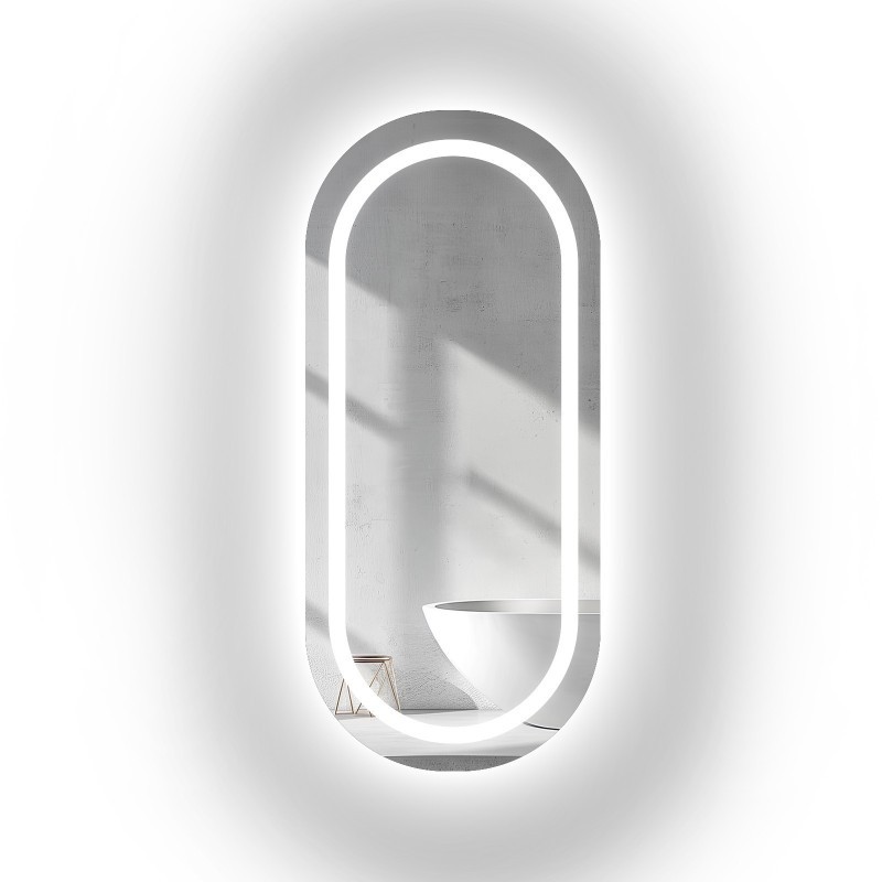 Miroir ovale sablé avec éclairage - HOLI LED