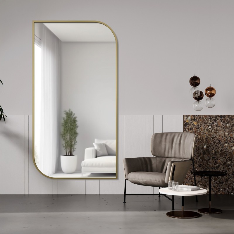 Miroir en MDF noir cadre SLIM - teardrop - couleur du cadre au choix