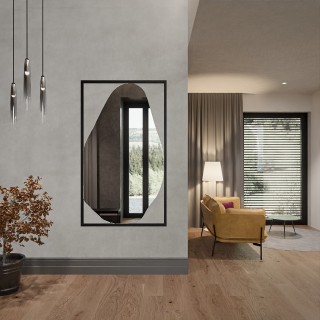 Miroir organique avec cadre MDF noir - HUBERTUS