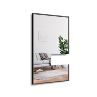Grand miroir moderne dans un cadre en bois avec découpe d'armoire 1503