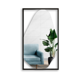 Miroir organique avec cadre MDF noir - HUBERTUS