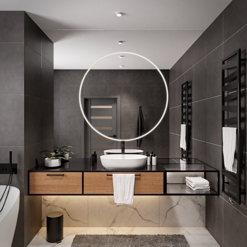 Miroir de salle de bain avec éclairage - HUGO LED