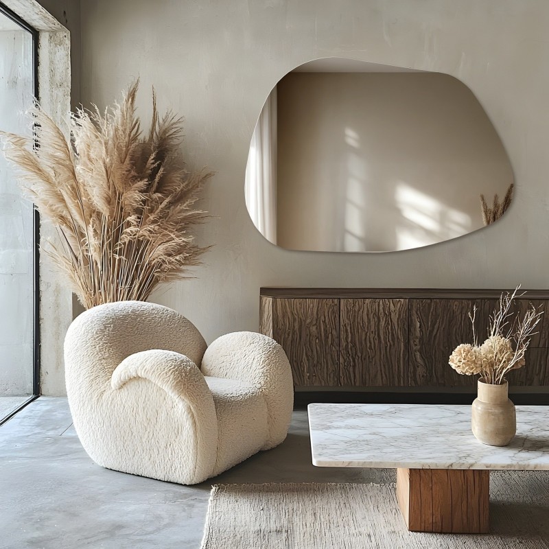 Miroir décoratif de forme organique - BAZALT