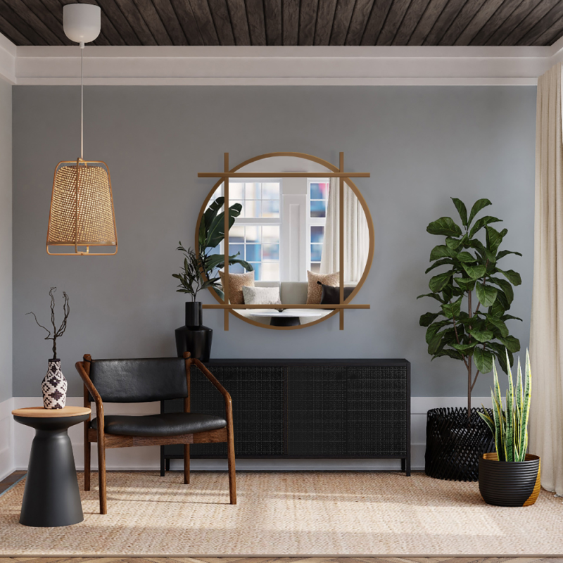 Miroir rond de loft avec montants en mdf - IZYD - couleur au choix