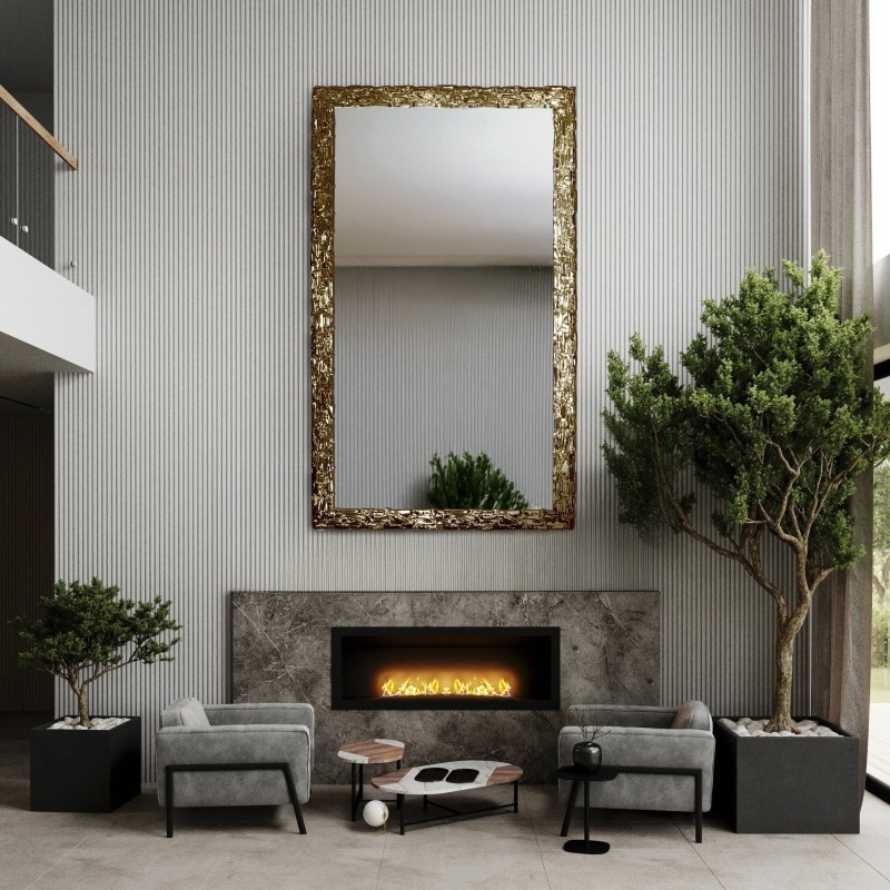 Miroir mural de luxe dans un cadre doré richement décoré - 9003001