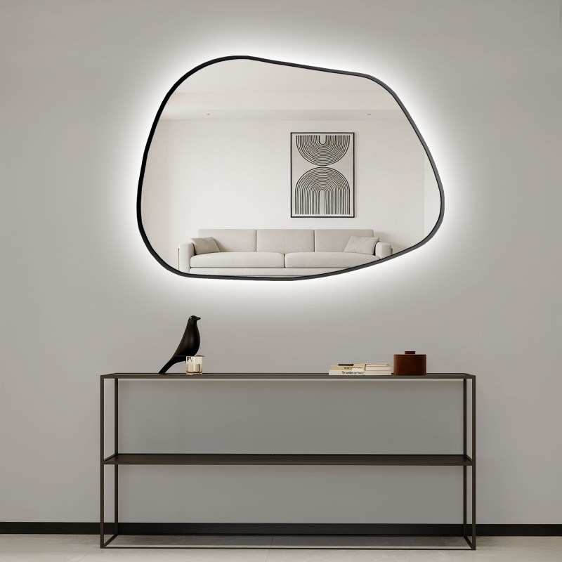 Miroir de forme organique avec éclairage - BAZALT IN LED FRAME
