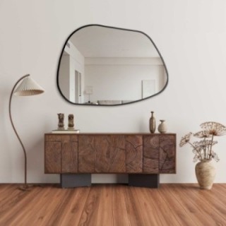 Miroir de forme organique dans un cadre MDF - BAZALT IN FRAME