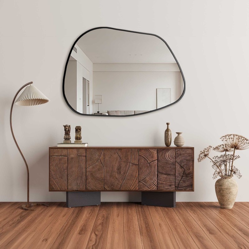 Miroir de forme organique dans un cadre MDF - BAZALT IN FRAME