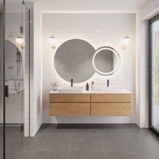 Set de miroirs de salle de bain avec éclairage - ASTERIA LED