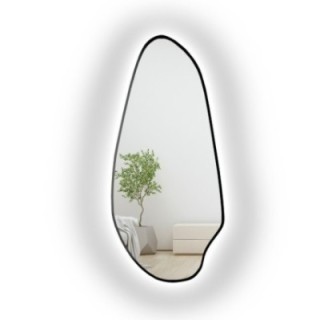 Miroir de forme irrégulière dans un cadre en mdf avec éclairage - JASPIS IN LED FRAME