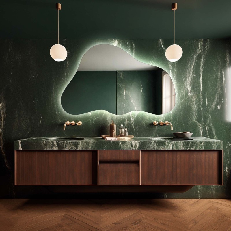 Miroir organique avec éclairage intégré - PEBBLE LED