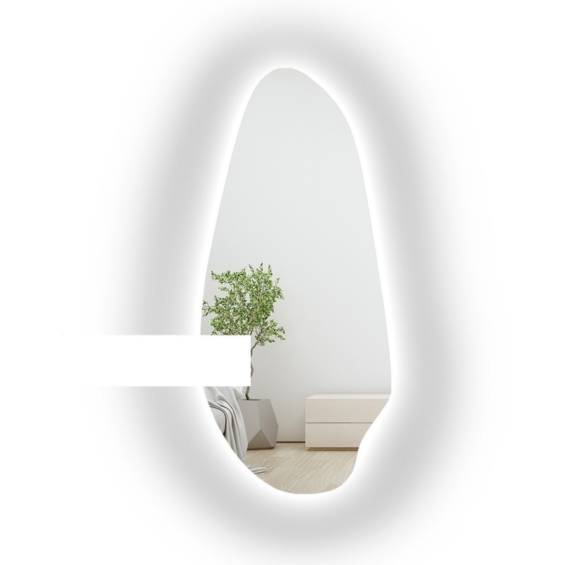 Miroir de forme irrégulière avec découpe d'armoire et éclairage - JASPIS LED