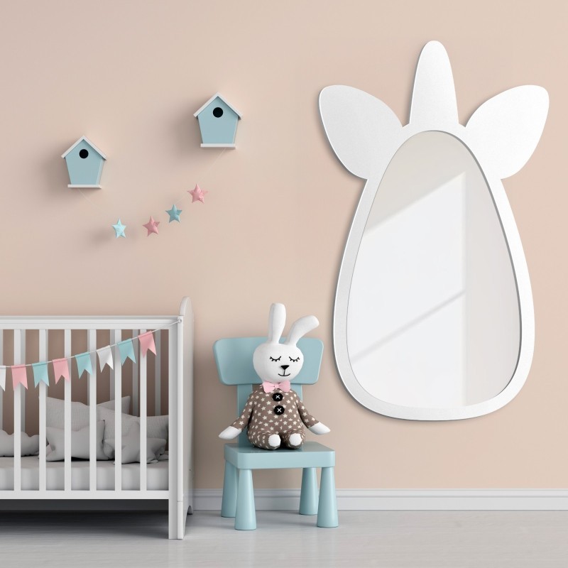 Miroir mural décoratif pour enfant dans un cadre en mdf - LICORNE
