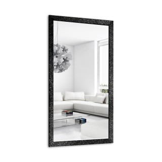 Miroir glamour dans un cadre noir luxueux à finition haute brillance - 8002001