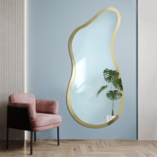 Miroir irrégulier dans un cadre en or brillant - ANGELIT II SHINE
