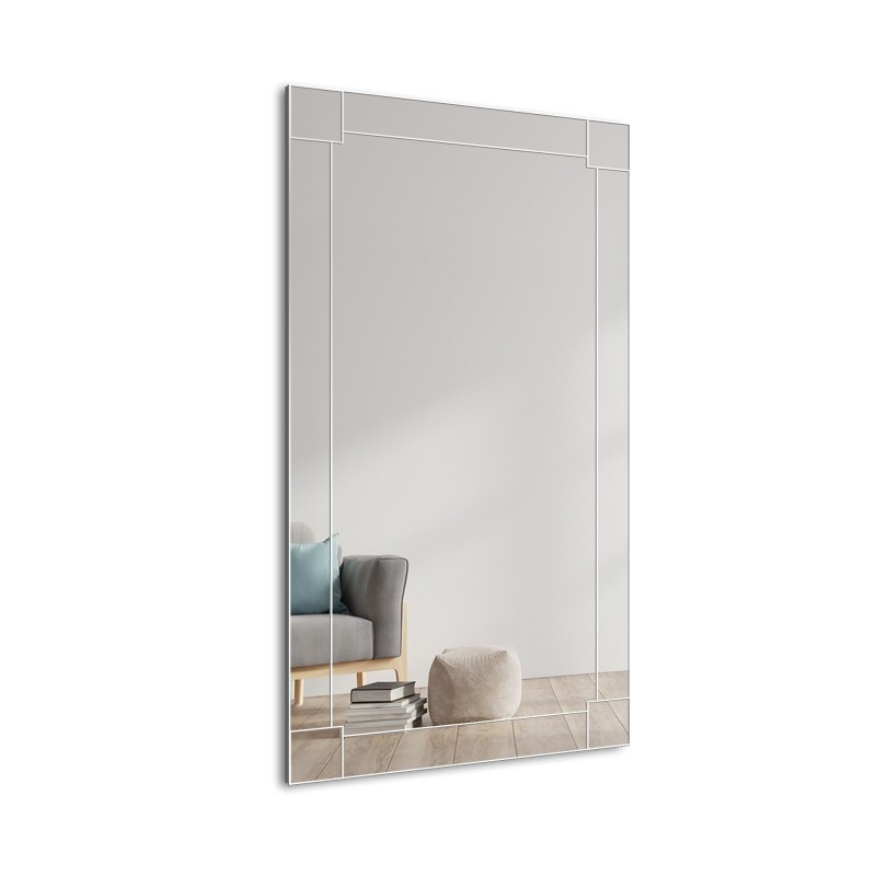 Miroir glamour en cristal dans un cadre en miroir - KIARA OptiWhite