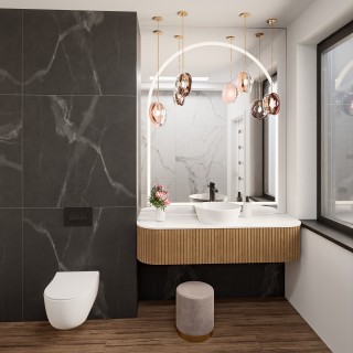 Miroir de salle de bains avec éclairage semi-ovale KLARA LED