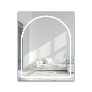 Miroir de salle de bains avec éclairage semi-ovale KLARA LED