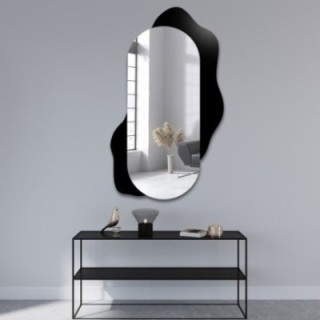 Miroir décoratif ovale sur fond noir - KLEKS