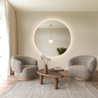 Miroir de salle de bain rond avec éclairage - CERCLE LED