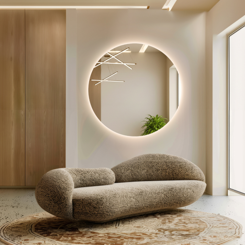 Miroir de salle de bain rond avec éclairage - CERCLE LED