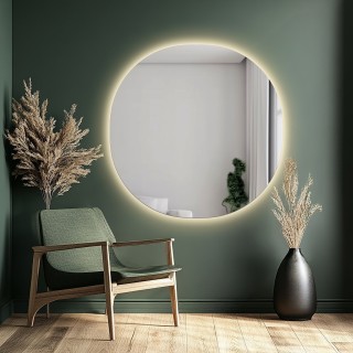 Miroir de salle de bain arrondi irrégulier avec éclairage - LAOS LED