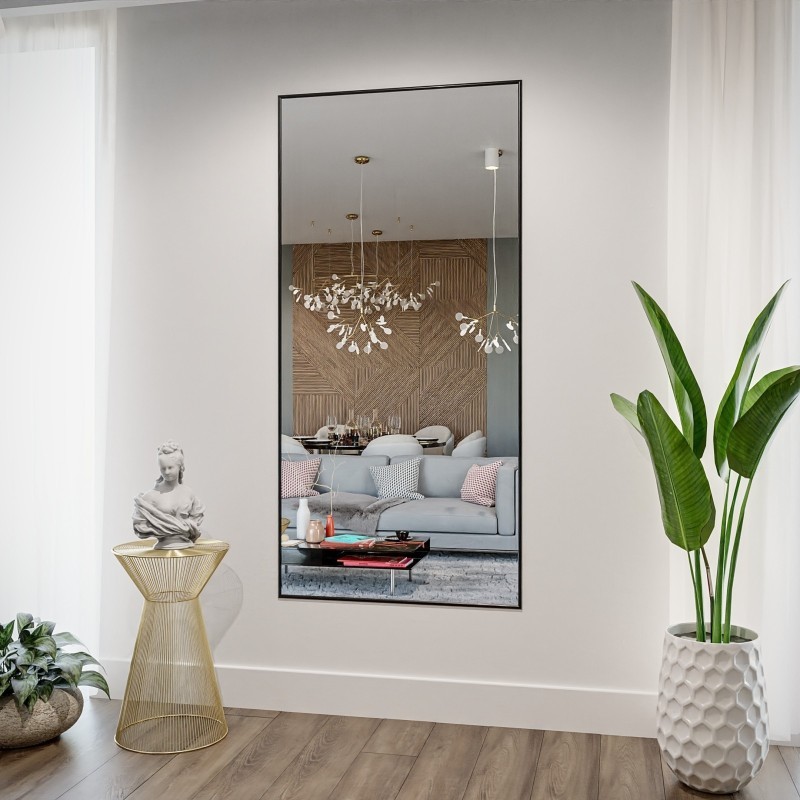 Miroir rectangulaire dans un cadre minimaliste doré - 1201 - couleur du cadre au choix