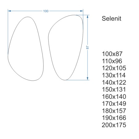 Set de deux miroirs de forme irrégulière - SELENIT