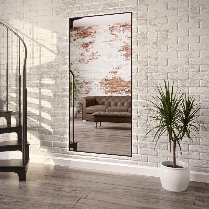 Miroir rectangulaire dans un cadre minimaliste doré - 1201 - couleur du cadre au choix