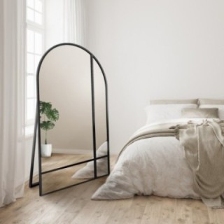 Miroir semi-ovale sur pied dans un cadre MDF - LOFTI I SUR PIED