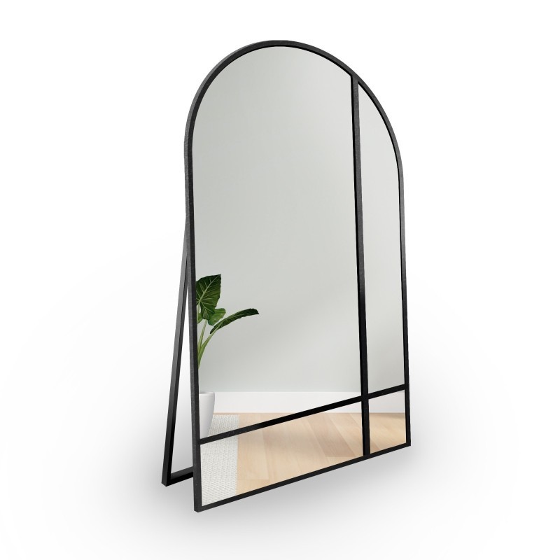 Miroir semi-ovale sur pied dans un cadre MDF - LOFTI I SUR PIED