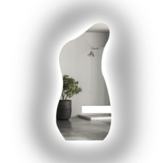 Miroir de forme irrégulière avec découpe d'armoire et éclairage - ANGELIT LED