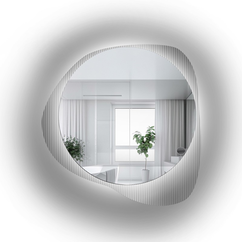 Miroir sur verre ornemental Estriado avec éclairage - LUXORA ELEGRA LED