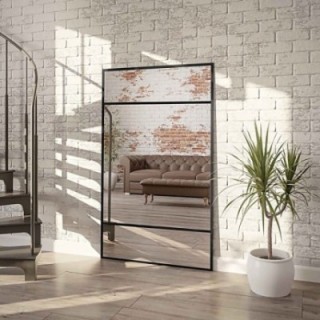 Miroir de loft avec meneaux - ALFRED - couleur du cadre au choix