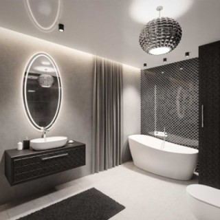 Miroir elliptique sablé avec éclairage - FRIDA LED II