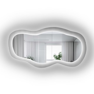 Miroir sur verre ornemental Estriado avec éclairage - LUXORA GLASORI LED