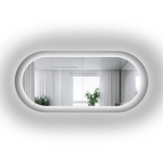 Miroir ovale sur verre ornemental Master Point avec éclairage - LUXORA ORNATE LED