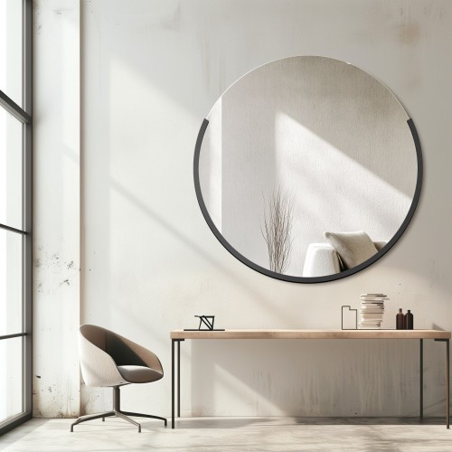 Lustro okrągłe modernistyczne w ramie MDF - TERA