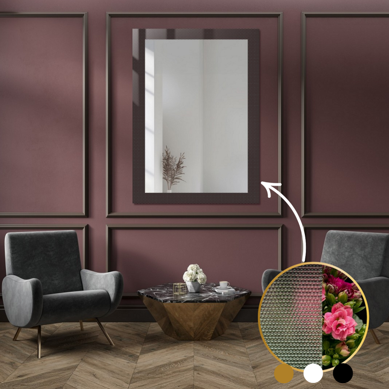 Miroir rectangulaire décoratif sur verre ornemental Master Point - LUXORA SOLEIL