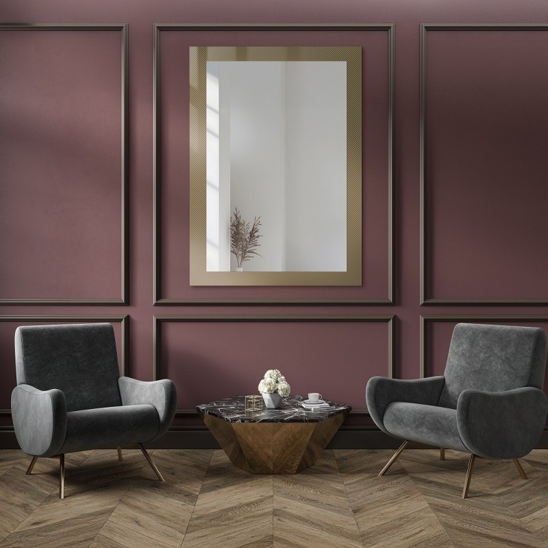 Miroir rectangulaire décoratif sur verre ornemental Master Point - LUXORA SOLEIL