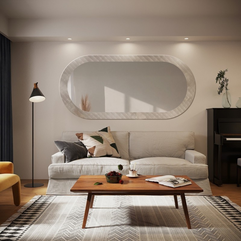 Miroir ovale décoratif sur verre ornemental Master Soft – LUXORA VESPER