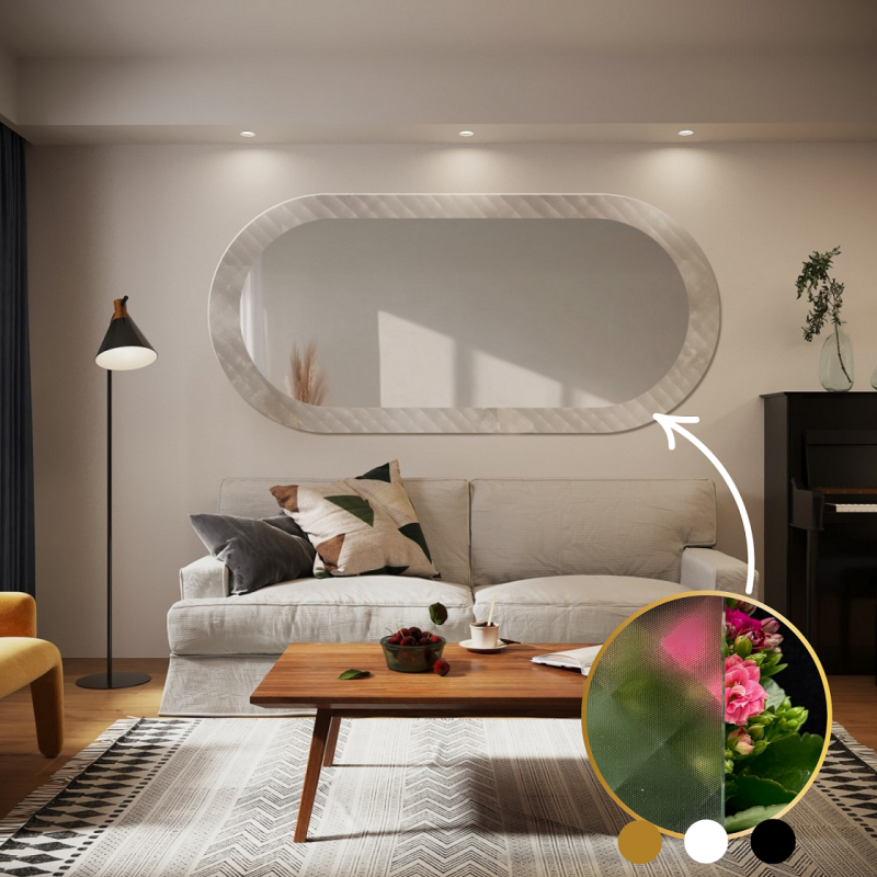 Miroir ovale décoratif sur verre ornemental Master Soft – LUXORA VESPER