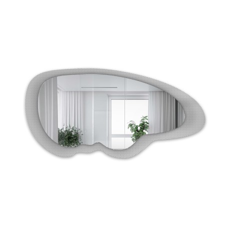 Miroir rond dans un cadre en mdf noir mat avec éclairage sablé - OTIS LED - couleur du cadre au choix